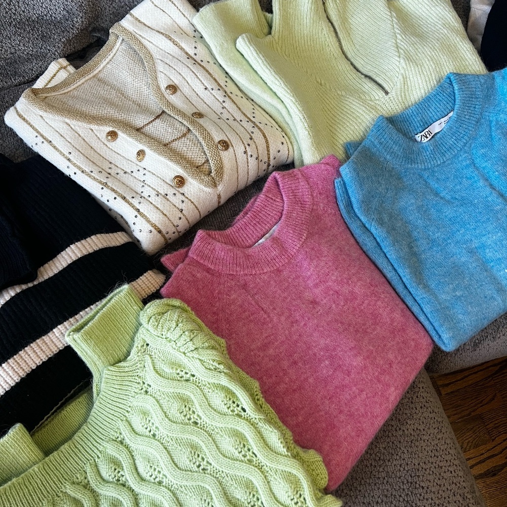 Mango half zipper green sweater - Picture 7 of 7